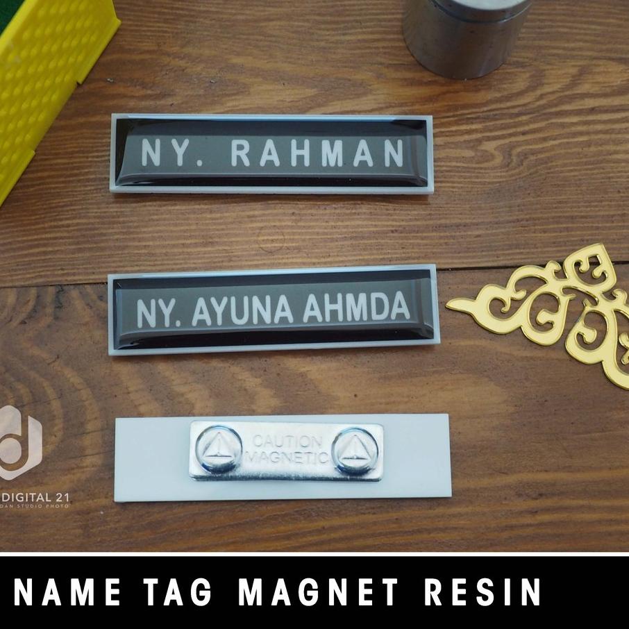 

㍾ Papan Nama Dada Name Tag Akrilik Magnet Resin [Minimal 3 Pcs] ⇢