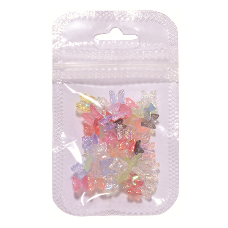 Siy 50pcs Ornamen Kupu-Kupu 3d Bahan Resin Untuk Dekorasi Nail Artmanicure Diy