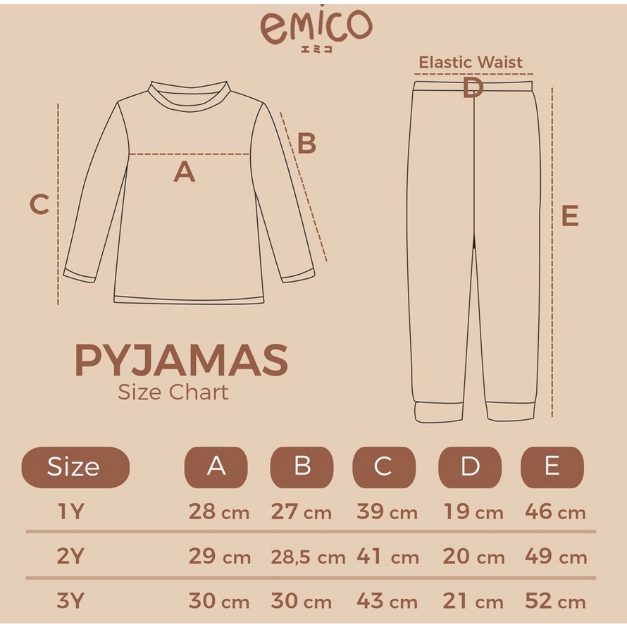 Emico TENCEL™ Toddler Pyjamas Set Baby - PJs Piyama Anak Balita Bayi Pajamas Baju Tidur Setelan