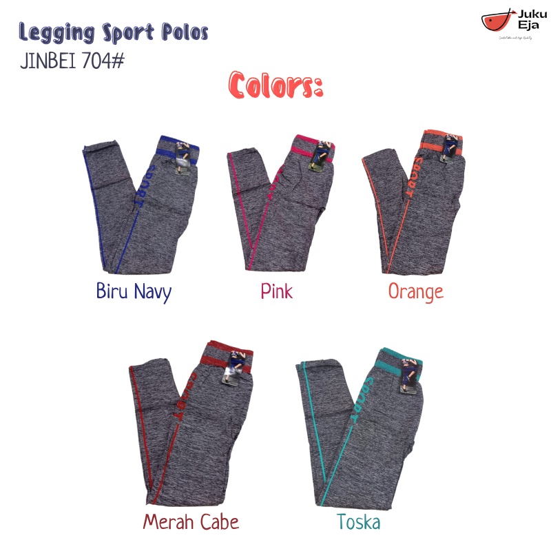 Jinbei Legging Sport Panjang Polos 704 / 779 Bahan Rajut Seamless - Celana Olahraga