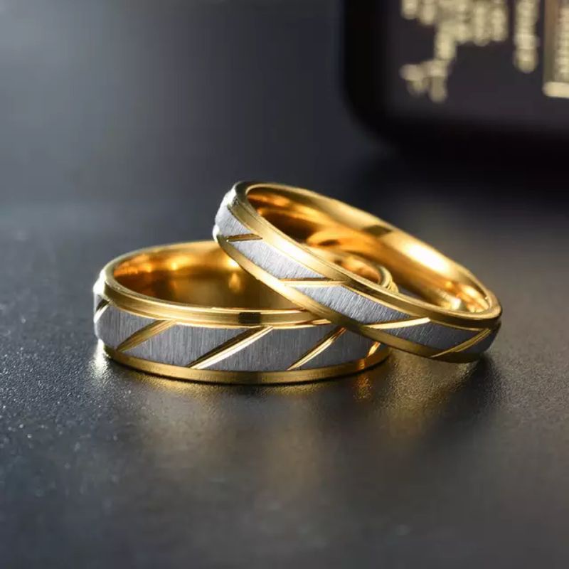 cincin titanium kombinasi anti luntur perhiasan import