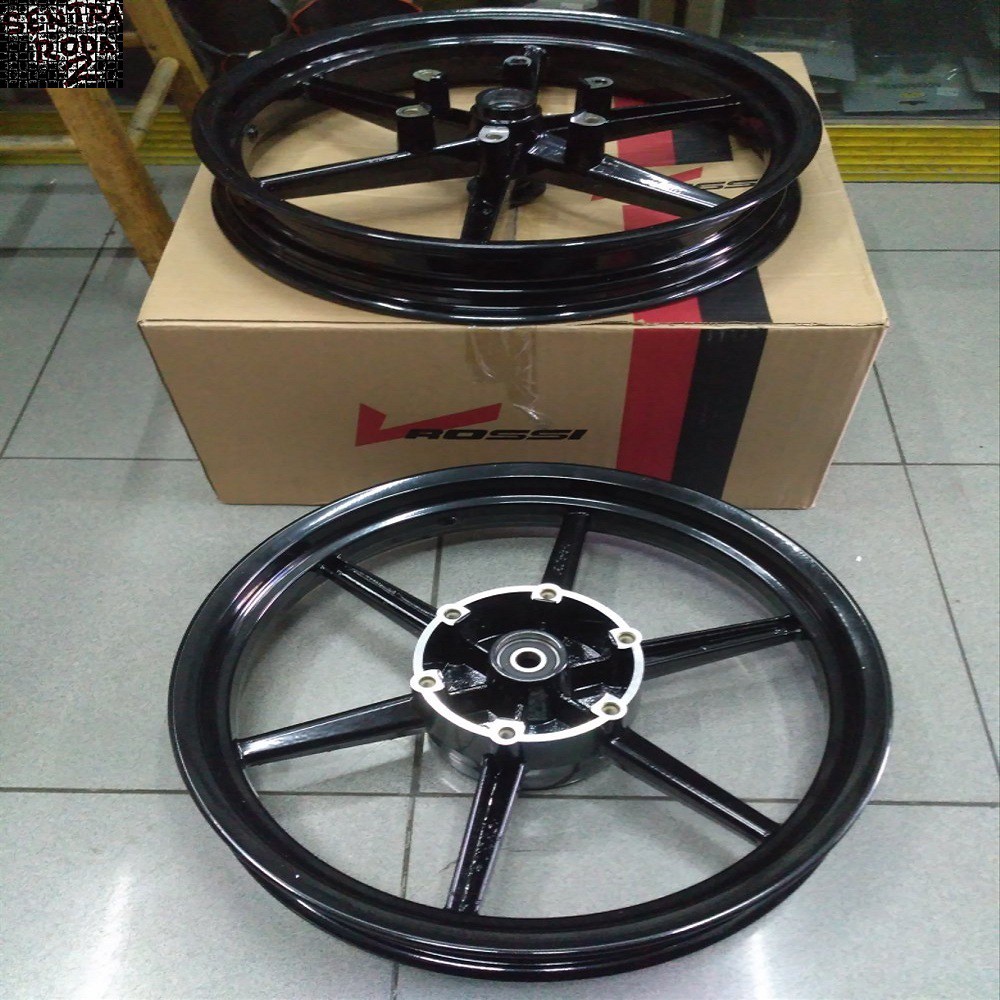 Velg VRossi Tapak Lebar Kawasaki Ninja 150RR UK 250/300 Ring 17 Velg Racing Ninja 150RR (All Black)