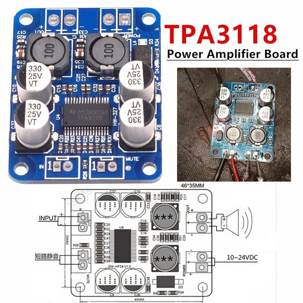 Modul Amplifier TPA3118 PBTL DC8-24V 60W 1x60 Watt Mono Digital Audio Board AMP Module Chip