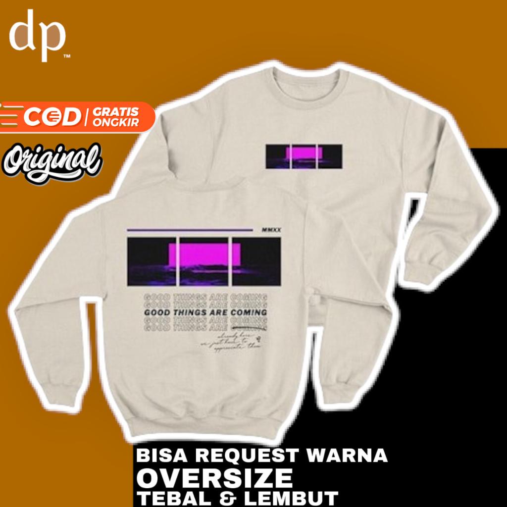 SWEATER BASIC DEPAN BELAKANG SABLON NEON SIZE M-XXL (PRIA&WANITA) kaos sweatshirt hoodie pakaian swi