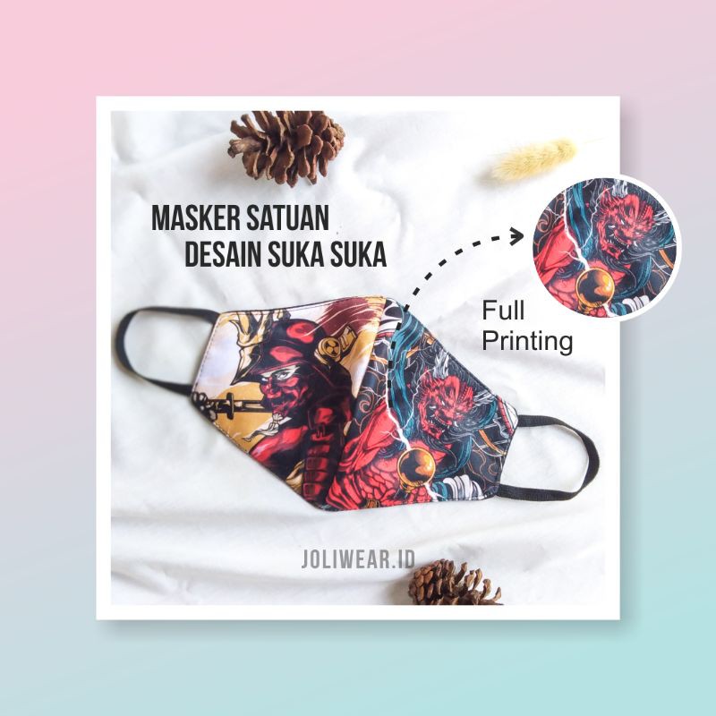 Masker Kain Custom 3ply, Desain Suka-suka, Bisa Satuan