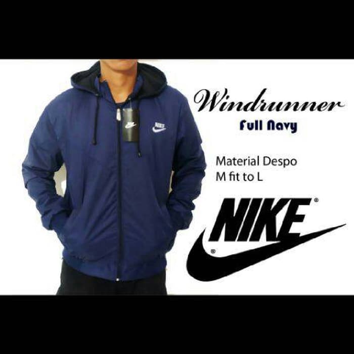 Jaket Nike Parasut Cowok Cewek Pria Wanita navy jaket olahraga sport jaket gunung murah terbaru