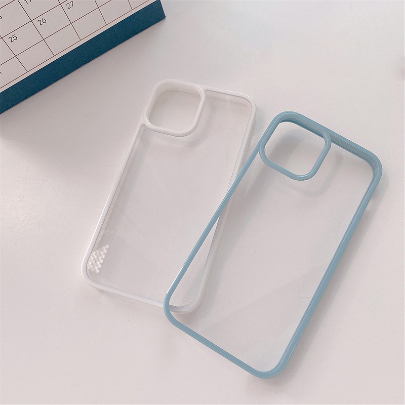 Shockproof Bumper Crystal Clear Phone Case for IPhone 13 Pro Max 12 11 Pro Max X Xs Max XR 8 7 Plus Candy Color Anti-slip Soft TPU Cover