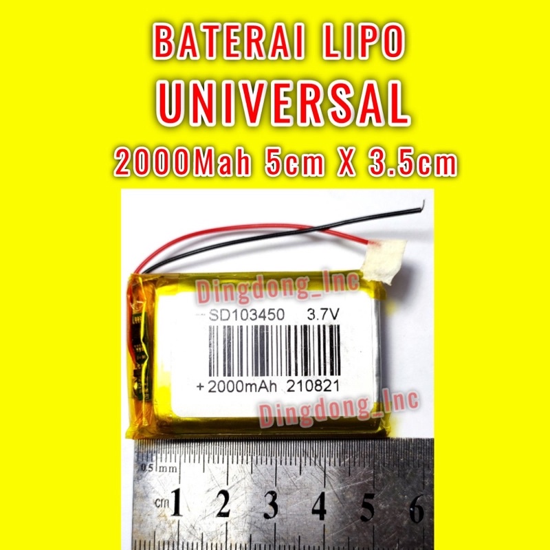 BATERAI LIPO 2000MAH UNIVERSAL BATRE DRONE SPEAKER KIPAS SMART HAFIZ LITHIUM POLIMER 2000 MAH 3.7v