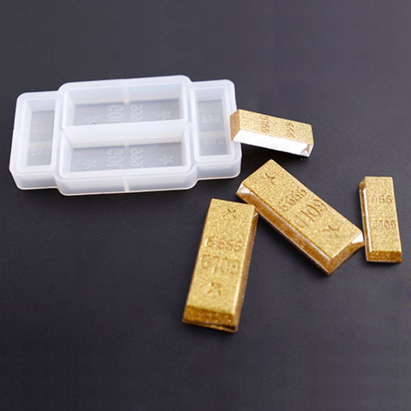 SIY  Silicone Mold DIY 3D Gold Bar Funny Birthday Cake Fondant Decoration Realistic Simulation Epoxy Resin Crafts Jewelry Making Tools