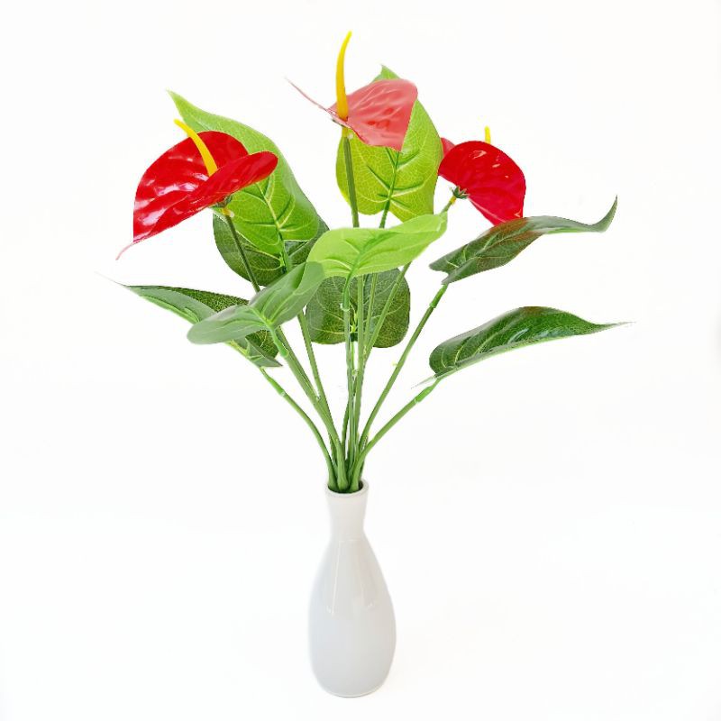 AF45 Bunga Anthurium Calla Lily Artifisial Dekorasi Sudut Rumah