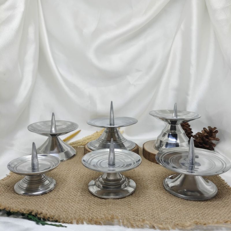 Tempat lilin logam silver kode TL.01 TL.02 TL.03 TL.04 TL.05 TL.06