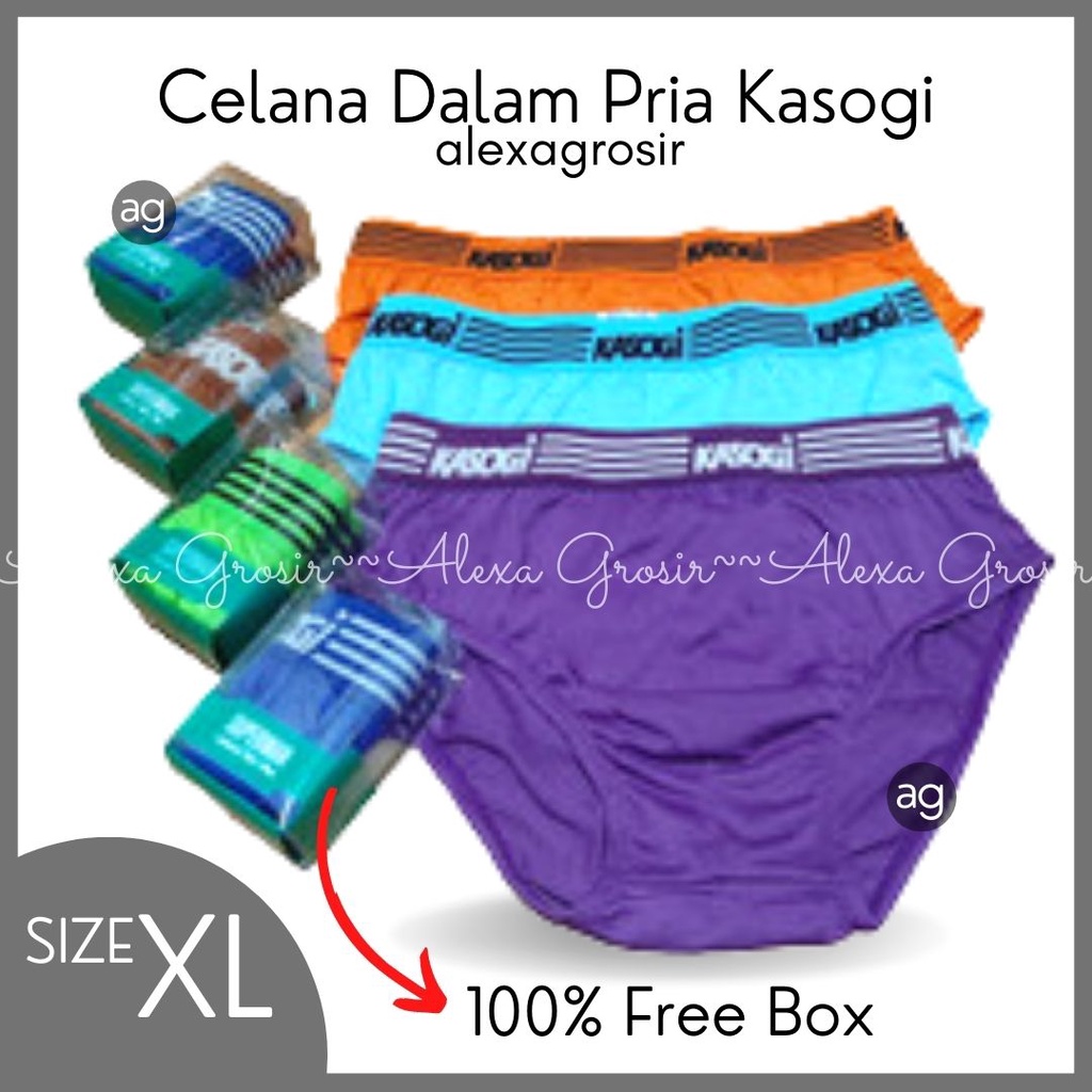 1pcs Celana Dalam Pria  Kasogi Katun Lembut Size M L XL -Alexagrosir-