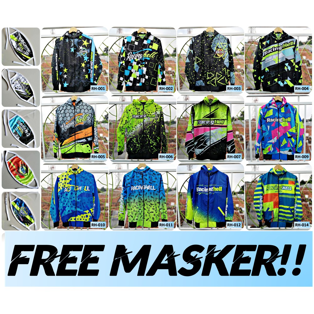 [FREE MASKER] Jaket Racing Hell Parasut High Quality Fullprint