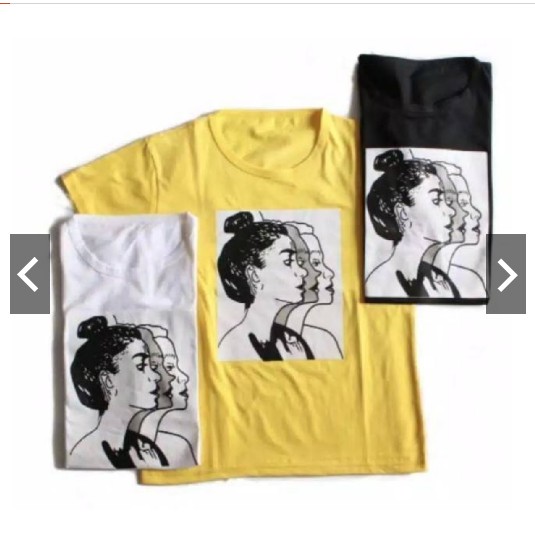 FIFI FASHION FACE TEE / TSHIRT JAMAN NOW / FACES FACE Tumblr Tee Atasan Wanita BAJU SANTAI