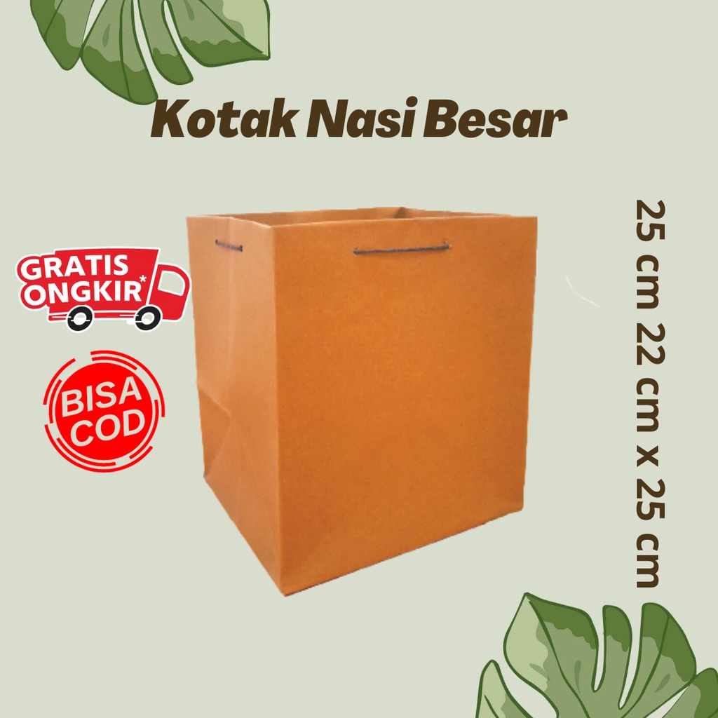 

Paper bag KOTAK NASI BESAR 25 x 22 x 25 / paperbag murah