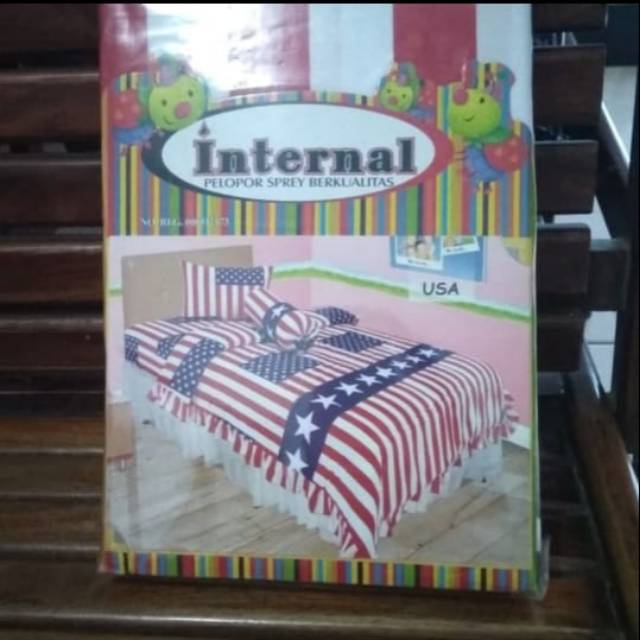new sprei internal flag bendera single bed 120 cm