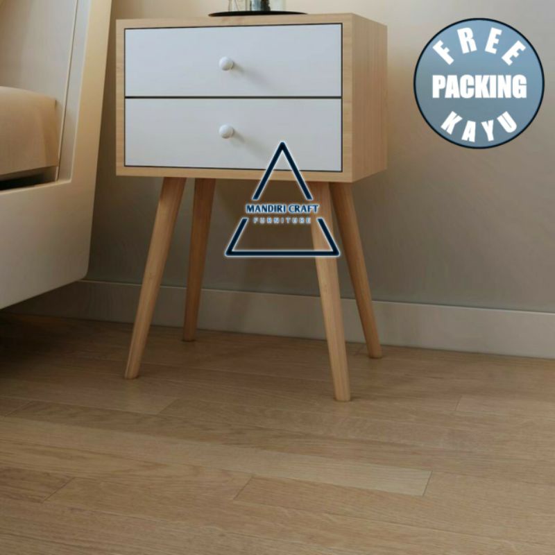 meja nakas minimalis laci 2 meja kamar meja sudut