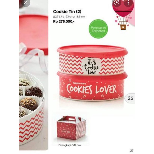 cookie tins tupperware / tempat cookies tupperware / wadah roti tupperware / snack / tupperware serb