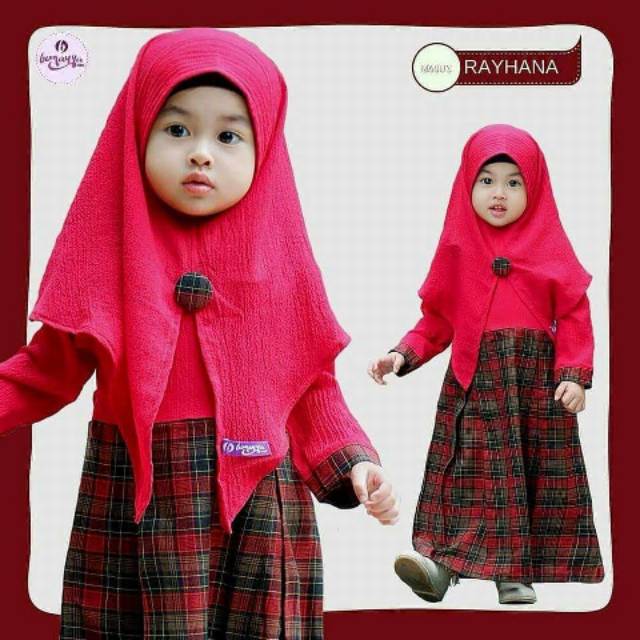 Rayhana Maroon/Gamis Anak/Gamis Bunayya