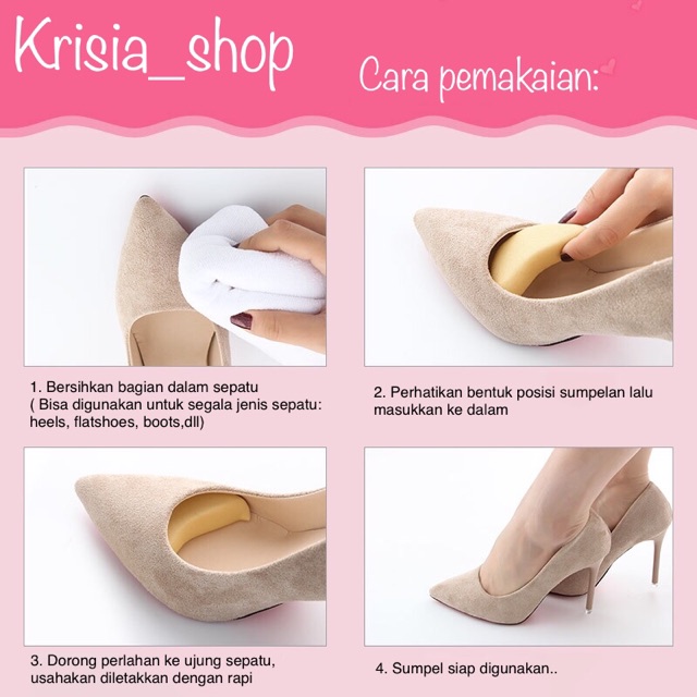 Bantalan Insole Ganjal Ganjel Sepatu Kebesaran shoes pads shoe pad