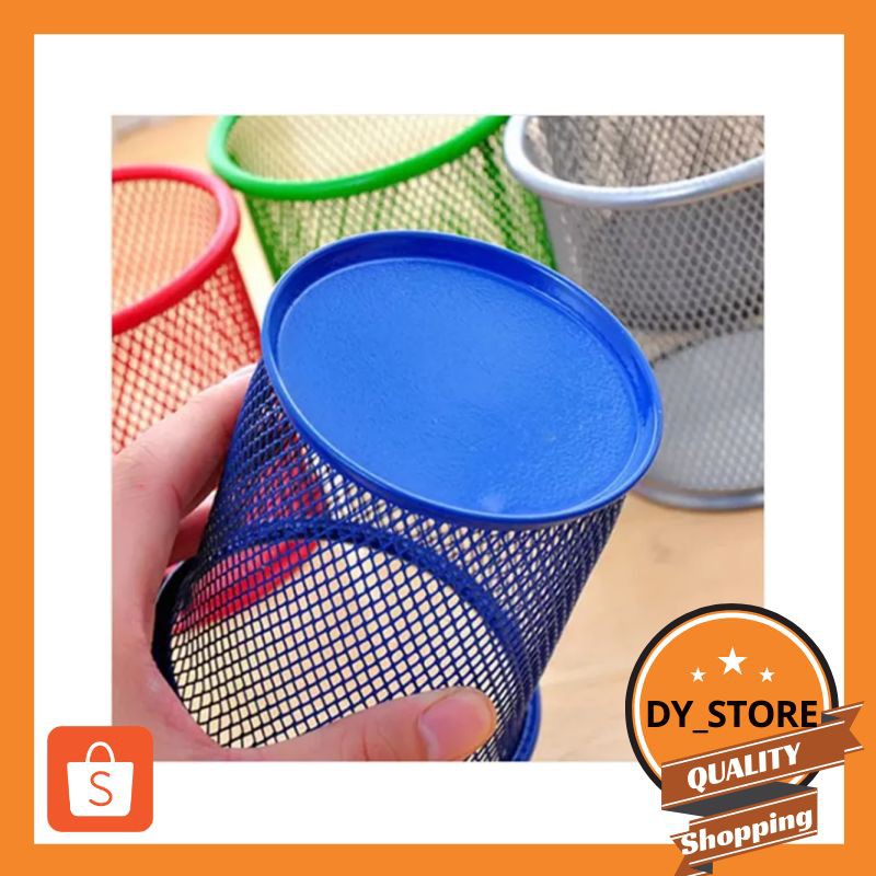 

Murah Pen Container BULAT - Tempat Pulpen Jaring Besi Stand Holder Organizer - Merah Elegan