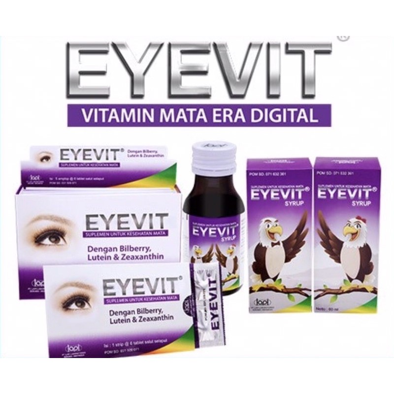 Eyevit sirup 60 ml | strip 6 tablet ( vitamin lengkap menjaga kesehatan mata dewasa &amp; anak )