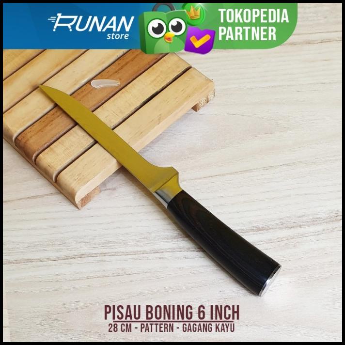 Pisau Boning Knife Chef 28Cm - Pisau Fillet Ikan Knife Damaskus 6Inch