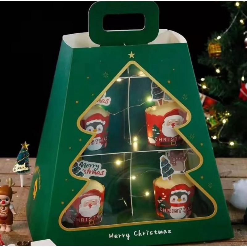 

Xmas Tree Tier / Kotak Dessert Packaging Natal / Box Tumpuk Cake Stand
