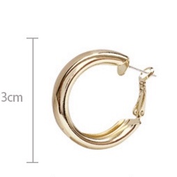 Anting S925 silver needle Bahan Logam Ukuran Besar Gaya Jepang Dan Korea