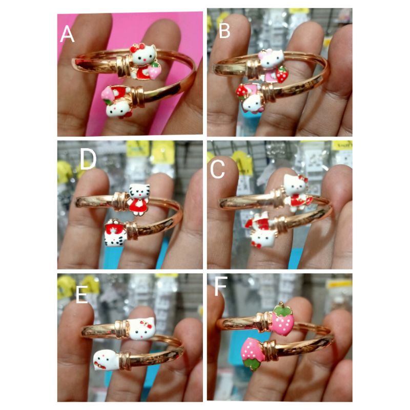 SK03. Gelang xuping anak anak hello Kitty dan strawberry