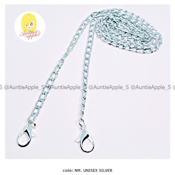 UNISEX RANTAI MASKER SILVER SIMPLE STYLE/KALUNG MASKER KOREA/TALI RANTAI MASKER/GANTUNGAN MASKER