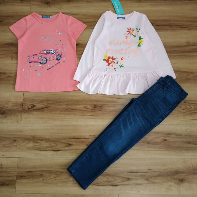 [Brandedbaby] 5-13T SENSHUKEI GIRL FASHION 3IN1 SET JEANS