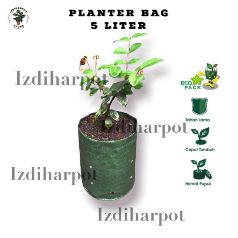 planter bag eco pack 5 liter no handle untuk pot tanaman - PLANTER BAG 5 LITER