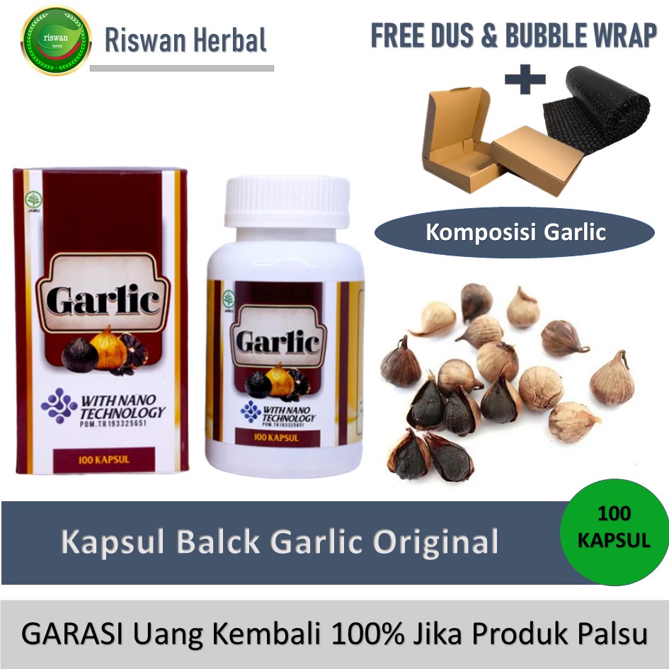 Obat Stroke Struk Strok / Lumpuh Ringan Berat Menahun Herbal Black Garlic Kapsul 100% Bawang Putih Hitam Lanang Tunggal Asli