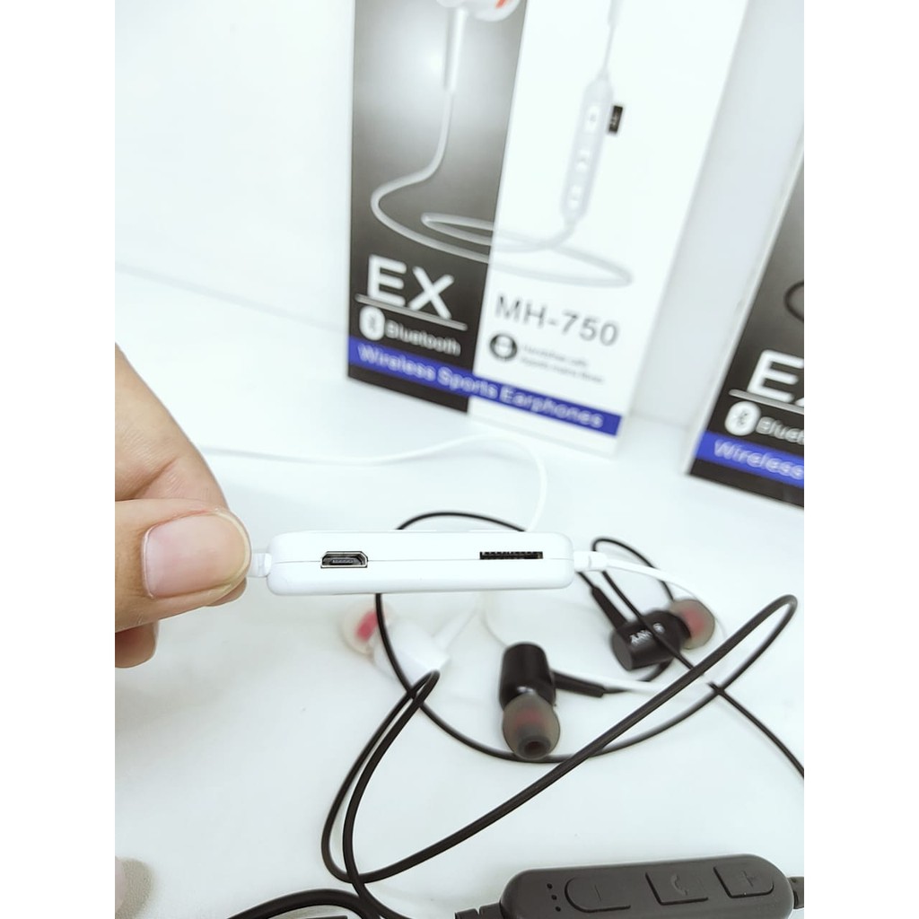 EX MH-750 Handsfree Bluetooth with 1 Kabel Micro USB V8 Wireless Sport Earphone Excellent Voice