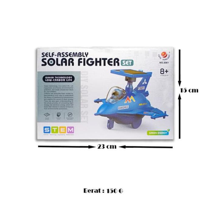 Mainan rakit puzzle pesawat tempur robot diy edukasi anak solar fighter set tenaga surya melatih motorik dan imajinasi