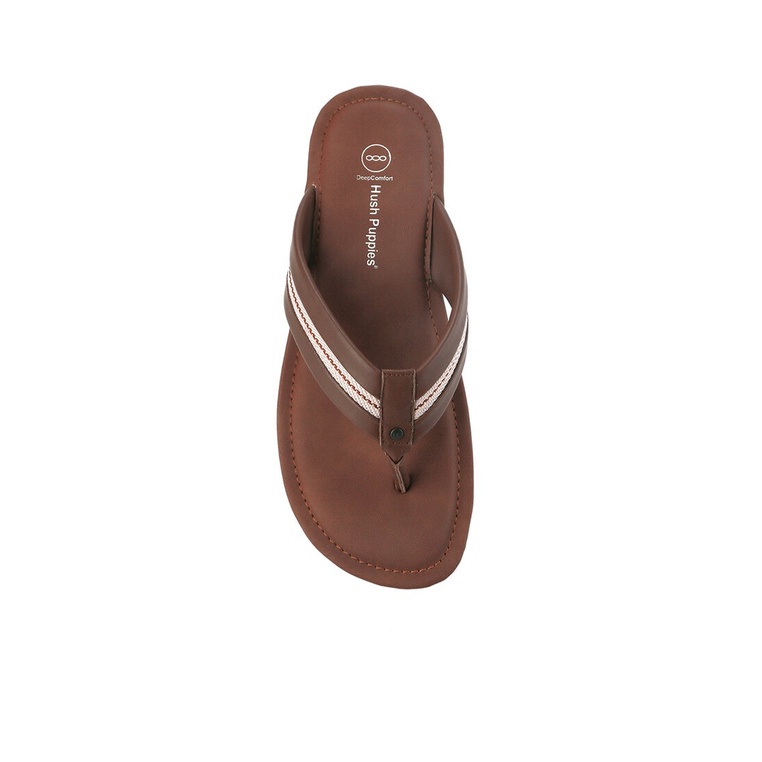 SANDAL JEPIT KULIT HUSH PUPPIES PRIA ORIGINAL CASUAL ASLI COKLAT HM12