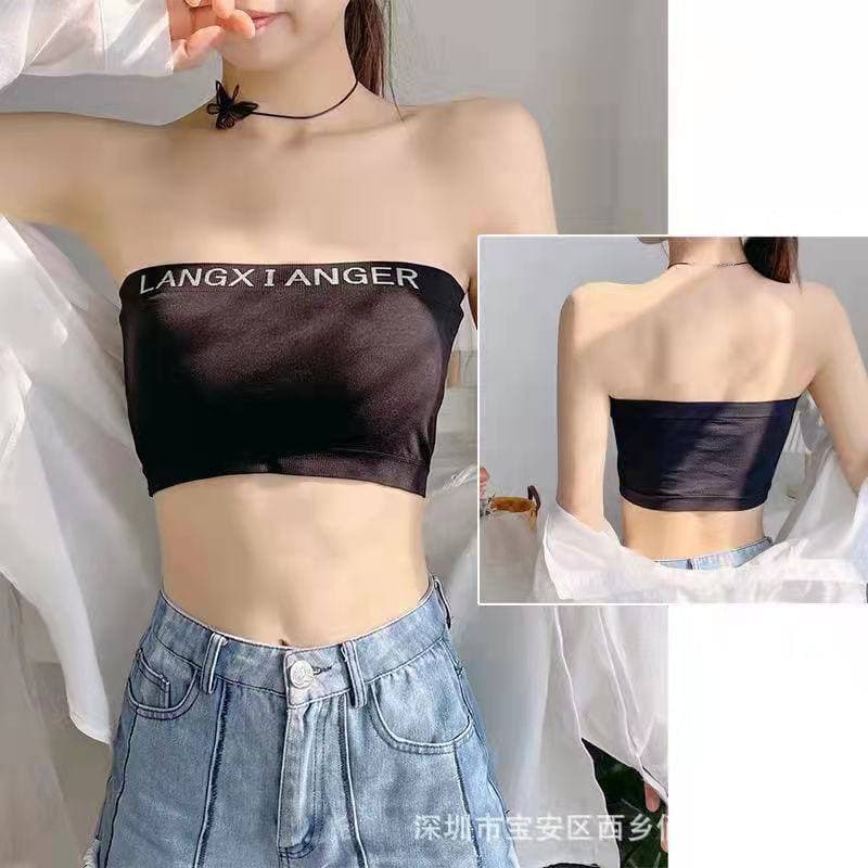 LIKESUN-Bra Crop Top Kemben Pendek Wanita Sexy Model Tanpa Tali Murah Atasan Sexy Kemben Korea Import Murah Bra Santai Bra36