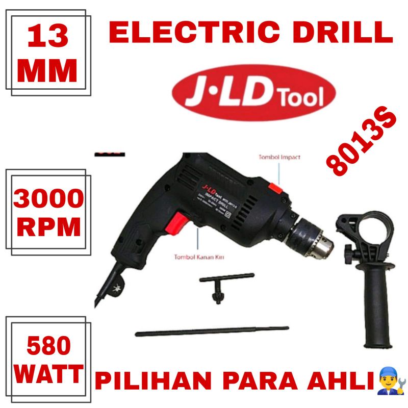 CANGGIH ELECTRIC DRILL 13MM MESIN BOR LISTRIM 13 MM IMPACT DRILL 13MM JLD 8013S