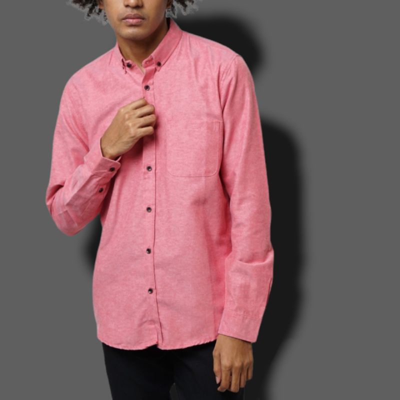 Kemeja pria lengan panjang - SEMUA WARNA READY - ukuran M, L, XL-REALPICTURE