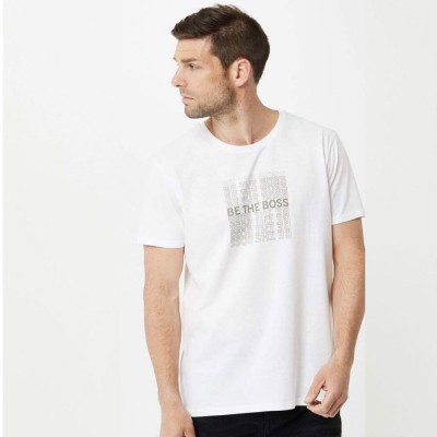 Inextenso Men Thirt White Boss and selfie- kaos pria branded