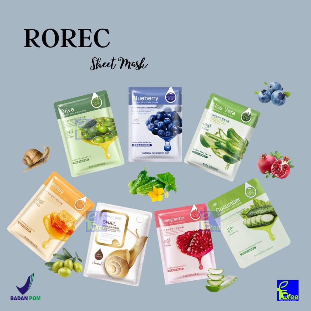 [IMPORT] - ROREC Sheet Mask [Masker Wajah] Kode RSM0