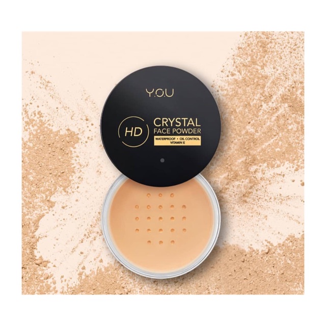 CRYSTAL FACE POWDER YOU / bedak tabur/ bedak translucent best seller
