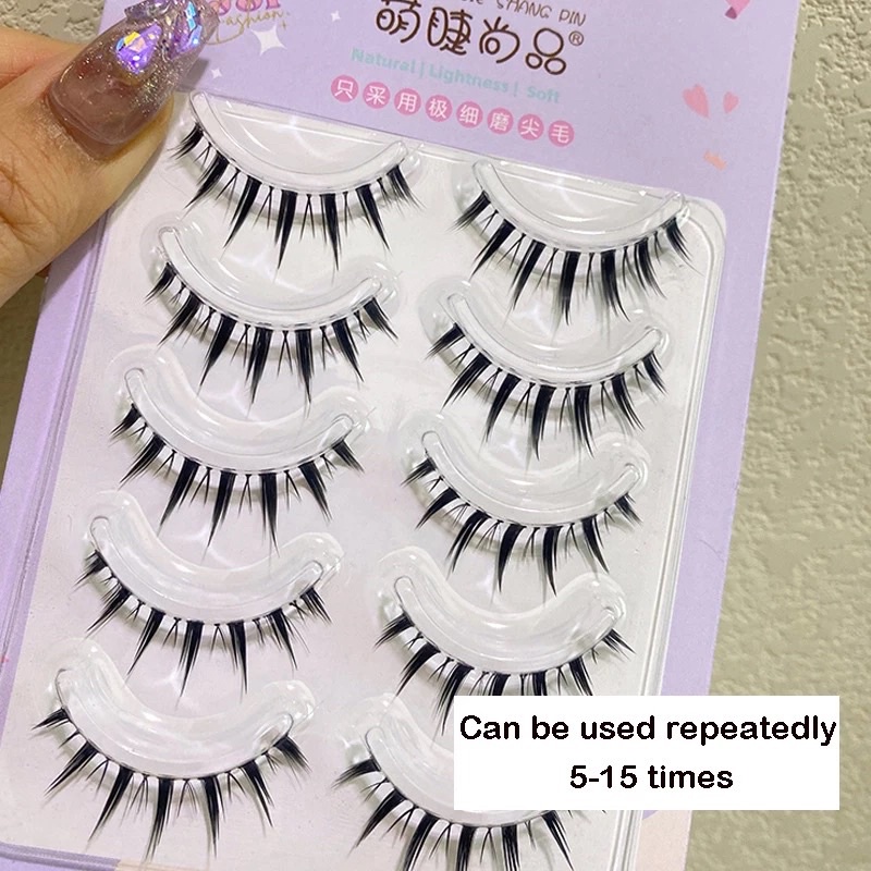 [F14] 5PASANG FAIRY LASHES NATURAL THAILAND KOREAN  MAKEUP LOOK - Professional Eyelash Extension Spike Lashes Fluffy Eyelash Kit for Beauty Makeup