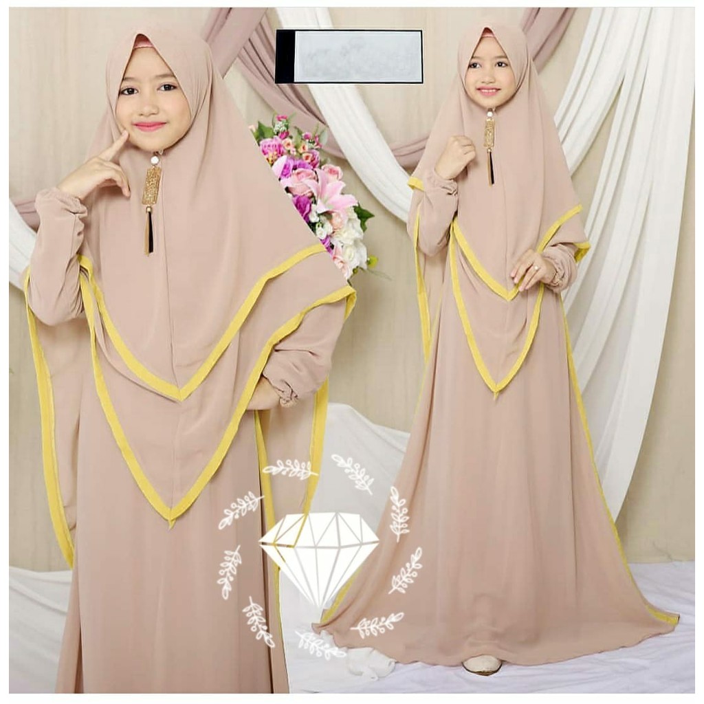  Baju  gamis  Anak  Perempuan  set remaja umur  1 3 4 5  6 7 8 9 