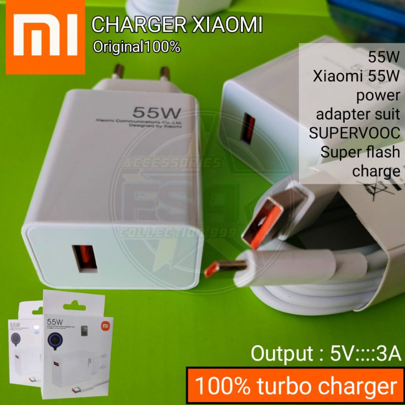 Charger xmi type C 55 Watt turbo fast charging 3A original product Mi 11 Mi 10 mi By XMI