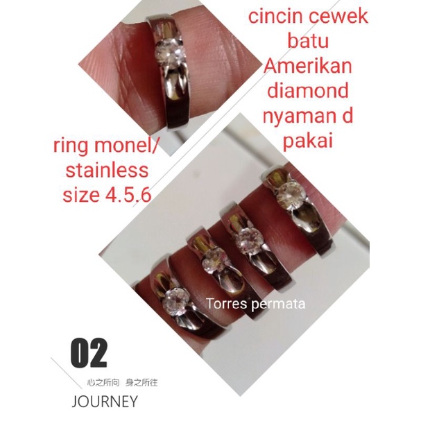 cincin cewek batu Amerikan diamond