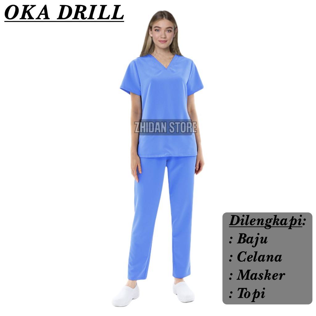 Baju Oka Lengan Pendek / Baju Oka / Baju Oka Medis / Baju Scrub / Baju Jaga Medis / Baju Oka terbaru