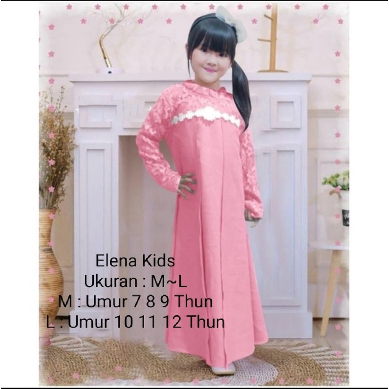 Elena kids Terbaru / Gamis anak perempuan / Gamis Kids Barukat Pesta Lebaran / Baju Anak Pesta Terbaru Termurah / Dress Midi Termurah / Baju Anak Barukat Termurah