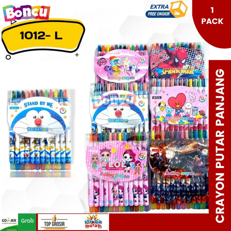 

CRAYON PUTAR PANJANG 1012-L / CRAYON PUTAR ANAK ANAK / CRAYON PUTAR KARAKTER / CRAYON PUTAR 12 PCS MURAH BEST SELLER